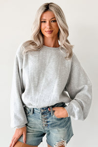 Right At Home Elastic Hem Sweatshirt (Heather Gray) - NanaMacs
