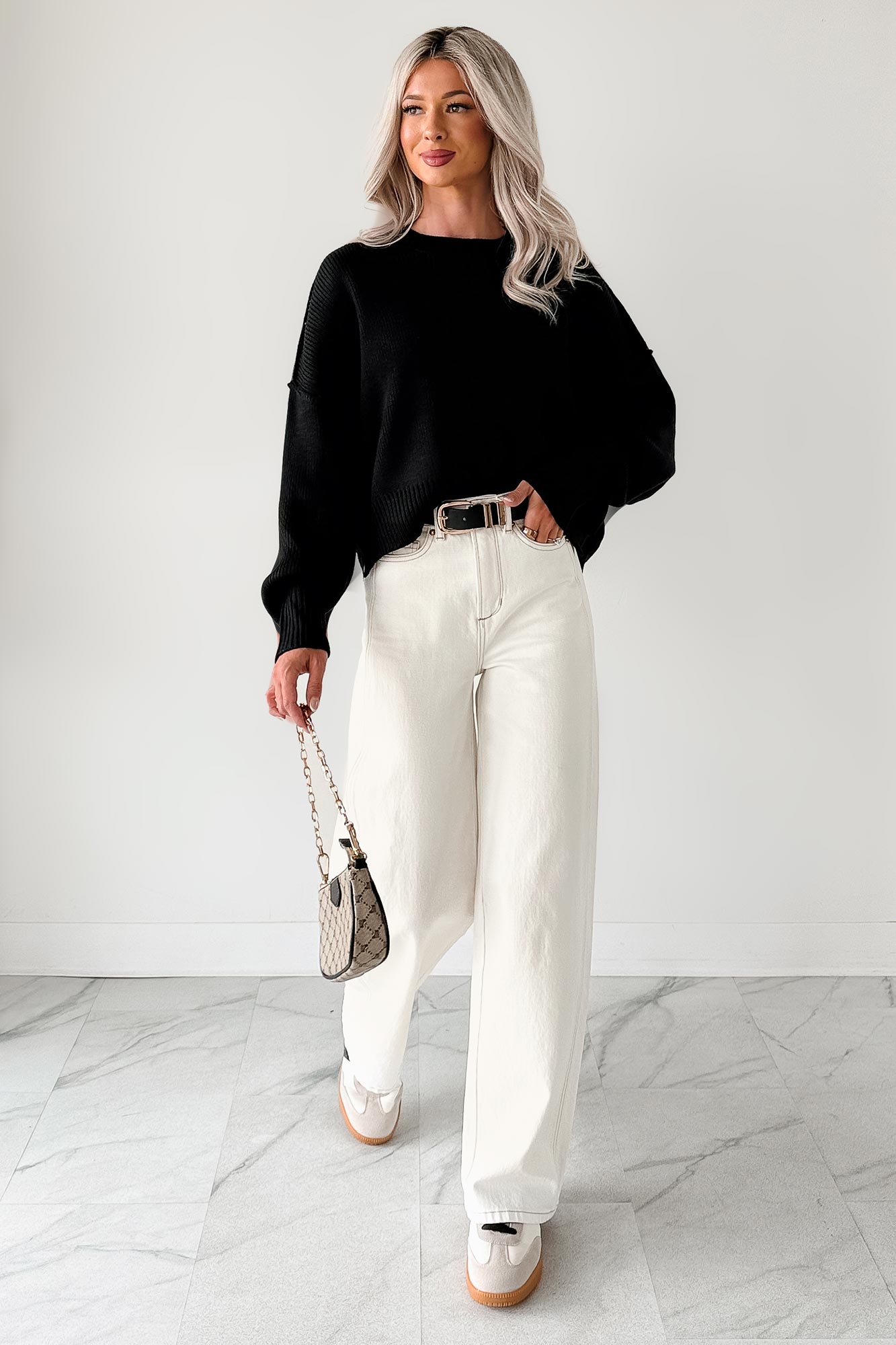 Lucian High Rise Wide Leg Jemina Jeans (Ivory) - NanaMacs