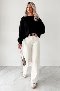 Lucian High Rise Wide Leg Jemina Jeans (Ivory) - NanaMacs