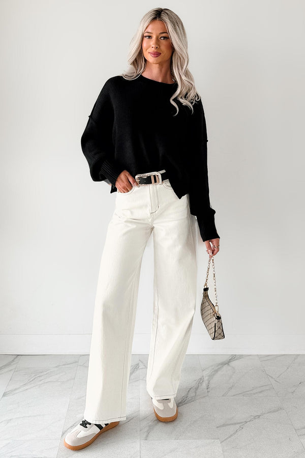 Lucian High Rise Wide Leg Jemina Jeans (Ivory) - NanaMacs