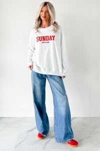 "Sunday Coffee Club" Graphic Sweatshirt (Heather Grey) - NanaMacs