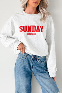 "Sunday Coffee Club" Graphic Sweatshirt (Heather Grey) - NanaMacs