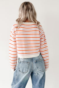 Sunset Feelings Stripe Knit Sweater (Cream/Pink/Orange) - NanaMacs