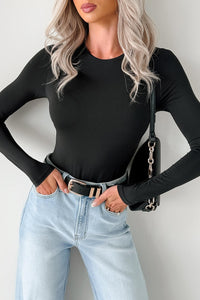 Always Refined Long Sleeve Bodysuit (Black) - NanaMacs