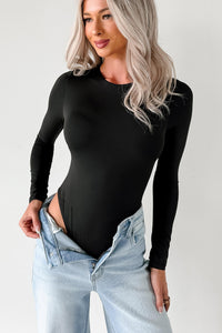 Always Refined Long Sleeve Bodysuit (Black) - NanaMacs