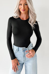 Always Refined Long Sleeve Bodysuit (Black) - NanaMacs