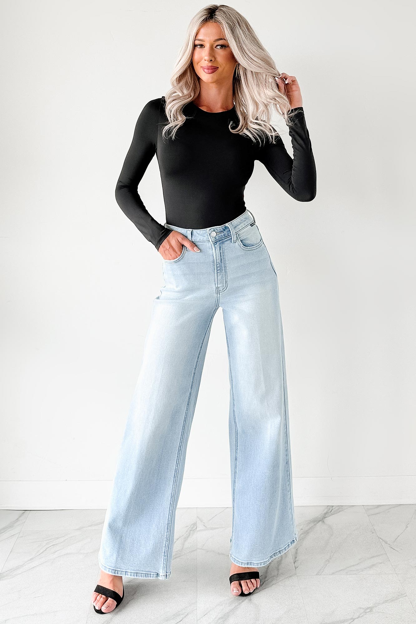 Always Refined Long Sleeve Bodysuit (Black) - NanaMacs