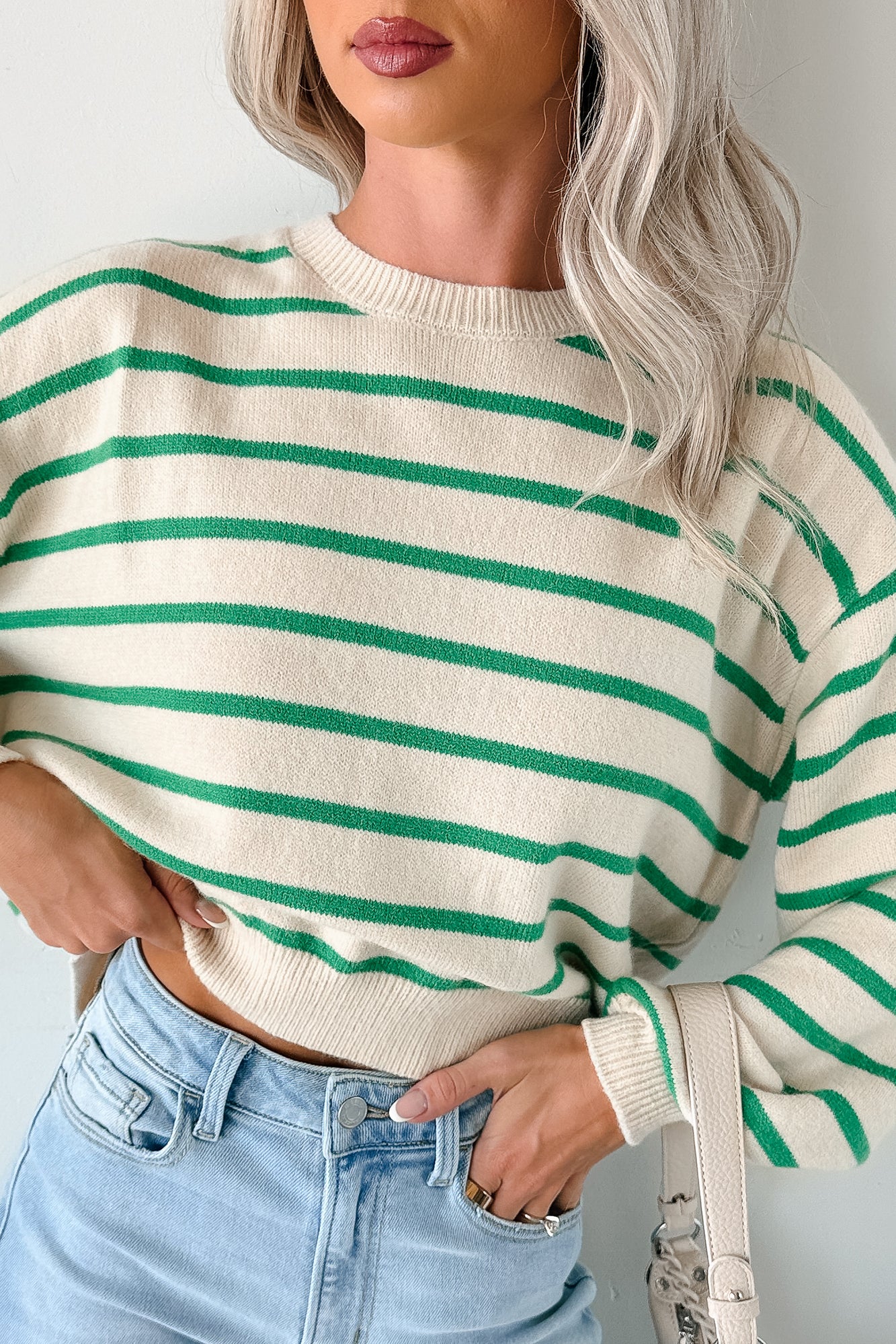 Morning Rituals Striped Button Detail Sweater (Green) - NanaMacs