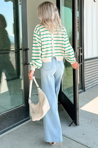 Morning Rituals Striped Button Detail Sweater (Green) - NanaMacs