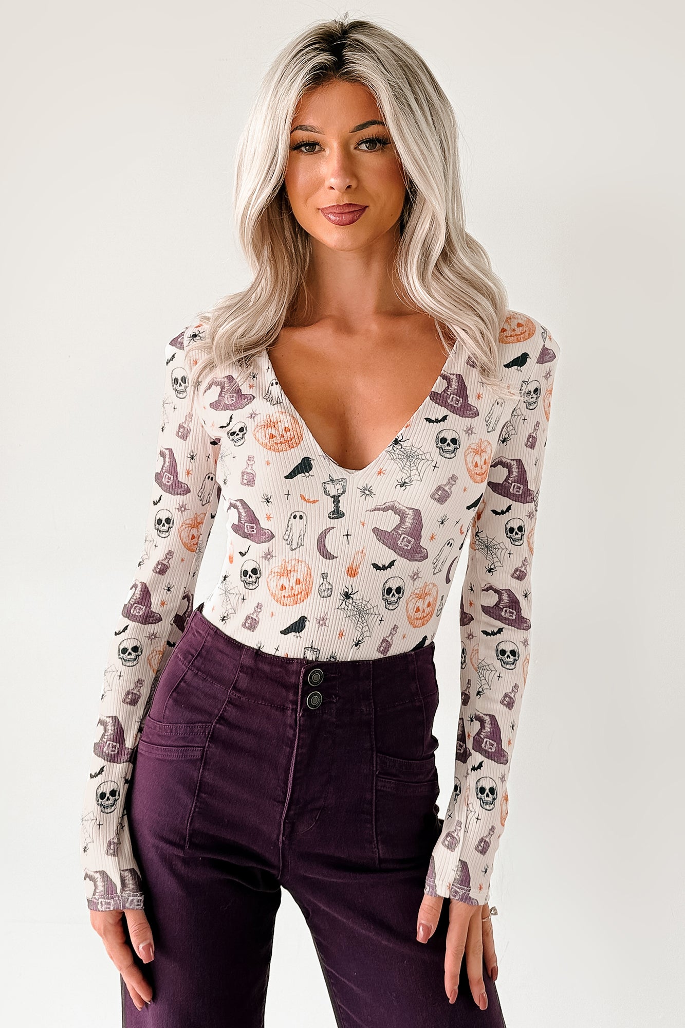 Witchful Thinking NM Original Padded V-Neck Bodysuit (Witchy Vibes) - NanaMacs