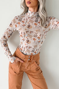 "Howdy Witch" NM Original Mesh Mock Neck Bodysuit (Howdy Witch) - NanaMacs