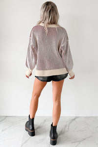 Snug Haven Two Tone Zenana Sweater (Cabernet) - NanaMacs