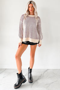 Snug Haven Two Tone Zenana Sweater (Cabernet) - NanaMacs