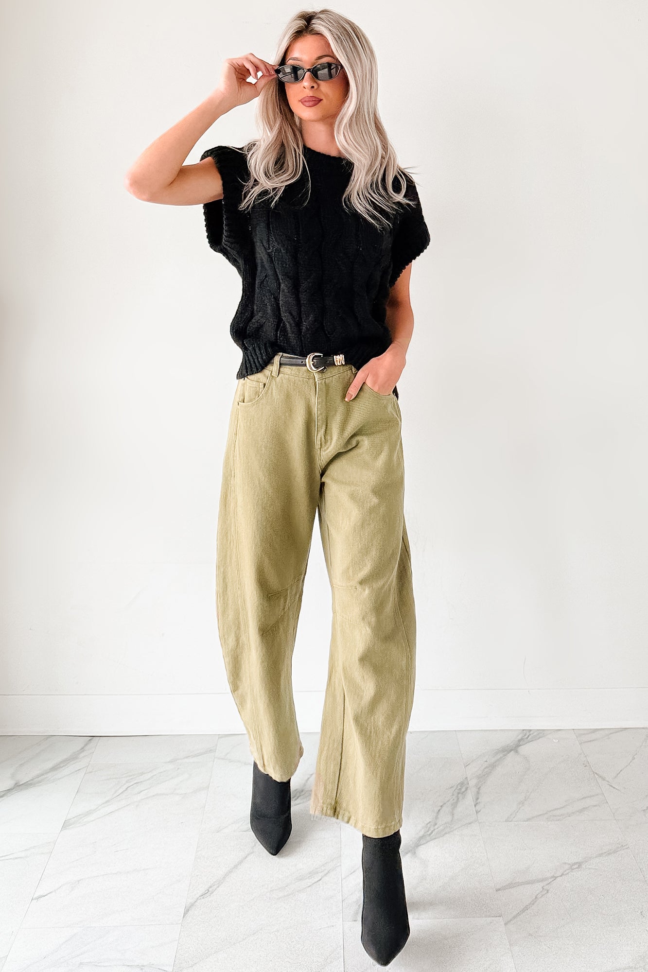 Don't Envy Me Cable Knit Sweater Vest (Black) - NanaMacs