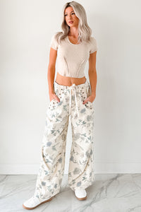 Lorelei Wide Leg Floral POL Jeans (Cream/Floral) - NanaMacs