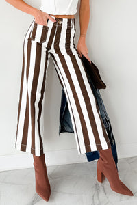 Julia Wide Leg Mica Denim Crop Jeans (Earth Brown/White) - NanaMacs