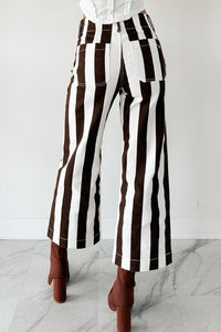 Julia Wide Leg Mica Denim Crop Jeans (Earth Brown/White) - NanaMacs