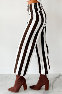 Julia Wide Leg Mica Denim Crop Jeans (Earth Brown/White) - NanaMacs