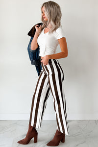 Julia Wide Leg Mica Denim Crop Jeans (Earth Brown/White) - NanaMacs