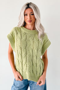 Don't Envy Me Cable Knit Sweater Vest (Fern) - NanaMacs