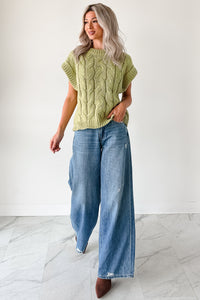 Don't Envy Me Cable Knit Sweater Vest (Fern) - NanaMacs