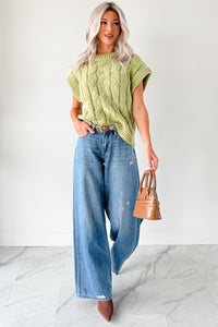 Don't Envy Me Cable Knit Sweater Vest (Fern) - NanaMacs