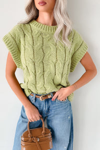 Don't Envy Me Cable Knit Sweater Vest (Fern) - NanaMacs