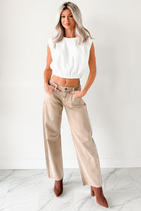 Always Next To Me Mid Rise Barrel Jeans (Vintage Khaki) - NanaMacs