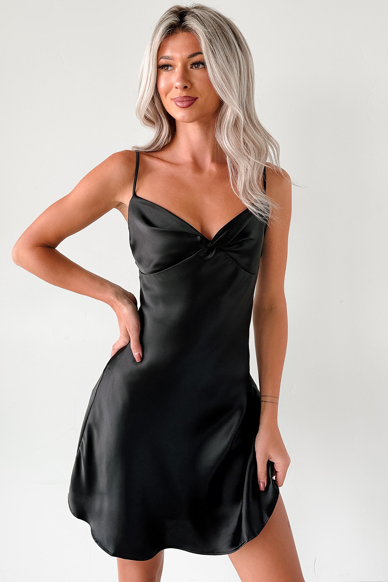 Glamorous Goddess Sleeveless Mini Dress (Black) - NanaMacs