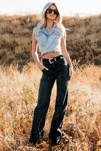 Chasing You Denim Wrap Vest (Light) - NanaMacs