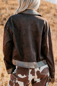 The Takeover Suede Faux Leather Jacket (Dark Brown) - NanaMacs