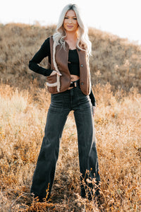 Mountain Muse Faux Suede Vest (Chocolate) - NanaMacs