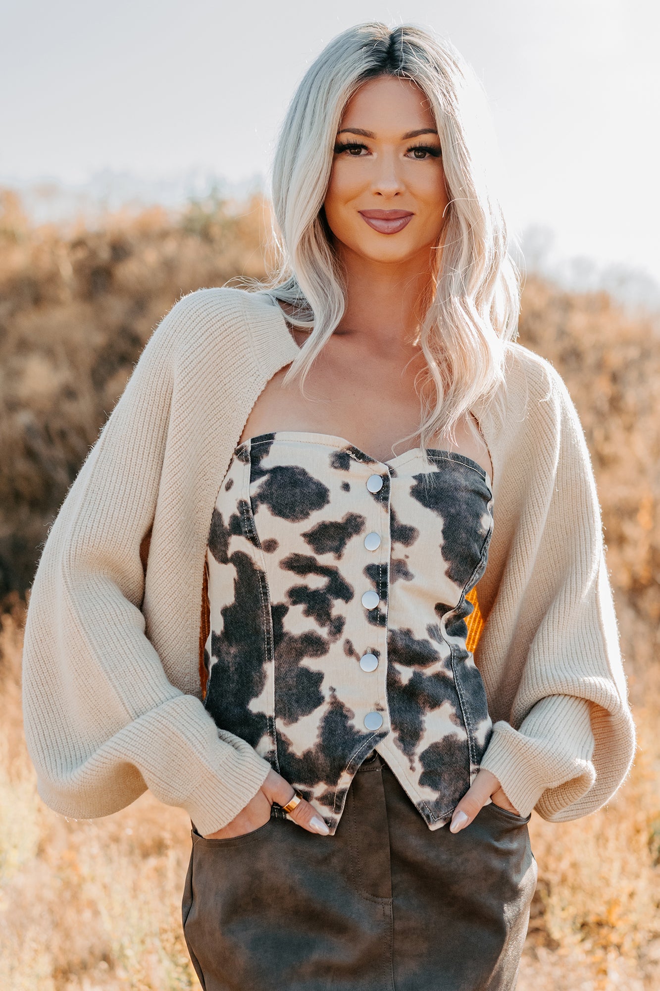 Moonlit Quiet Open Front Bolero Cardigan (Alpaca) - NanaMacs