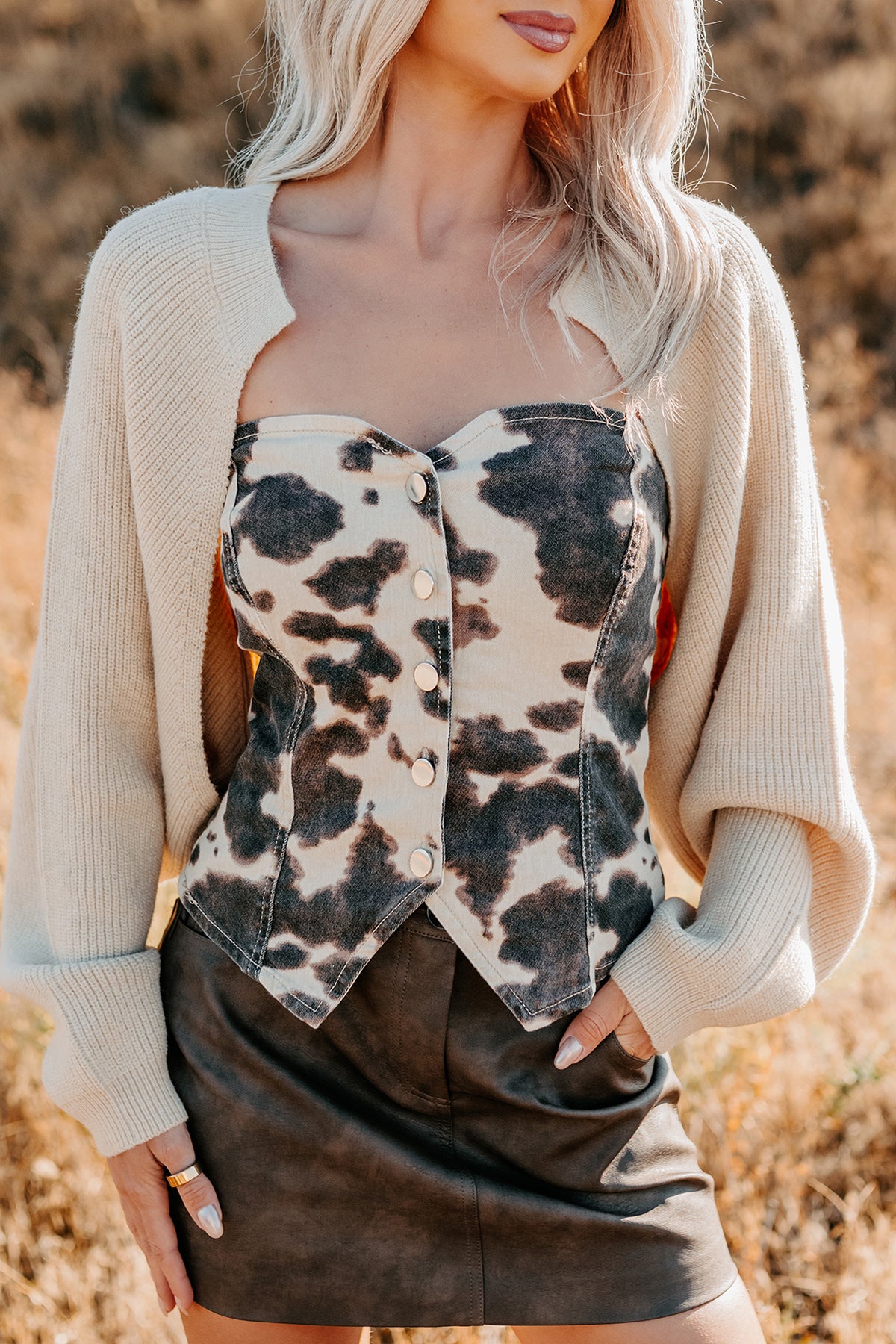 Moonlit Quiet Open Front Bolero Cardigan (Alpaca) - NanaMacs