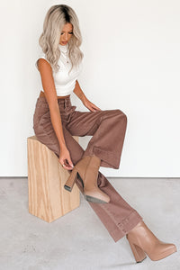 Henley Wide Leg Mica Denim Jeans (Cocoa) - NanaMacs