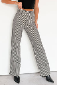 Marcus Straight Leg Striped Mica Denim Jeans (Black/Ivory) - NanaMacs