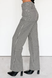 Marcus Straight Leg Striped Mica Denim Jeans (Black/Ivory) - NanaMacs