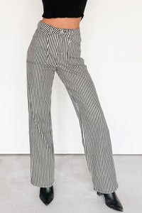 Marcus Straight Leg Striped Mica Denim Jeans (Black/Ivory) - NanaMacs