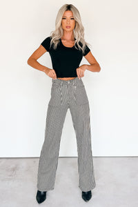 Marcus Straight Leg Striped Mica Denim Jeans (Black/Ivory) - NanaMacs