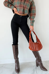 Rogue High Rise Super Skinny Cello Jeans (Black) - NanaMacs