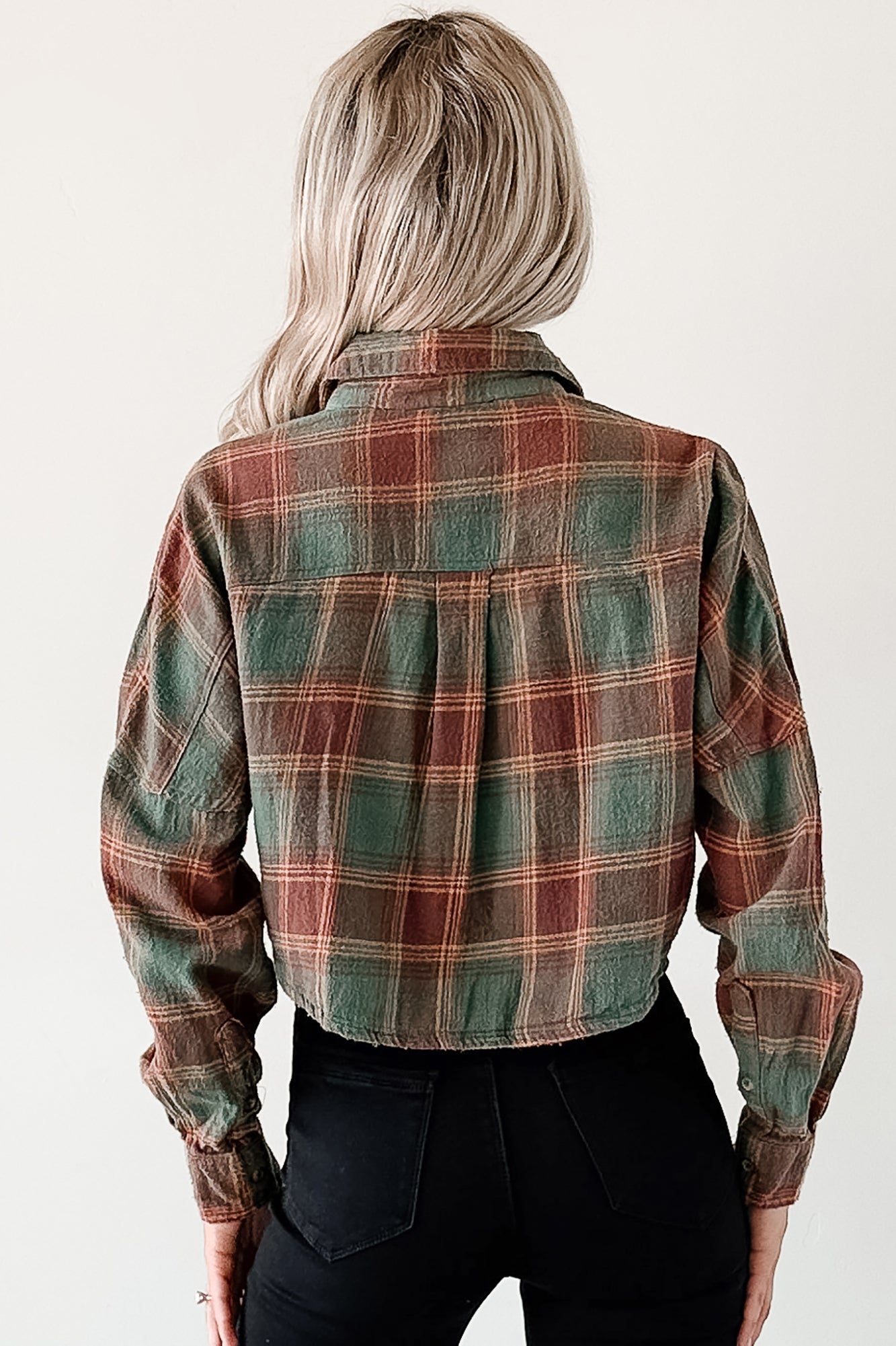 Weekend Wanderer Plaid Button-Up Top (Green) - NanaMacs