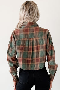 Weekend Wanderer Plaid Button-Up Top (Green) - NanaMacs