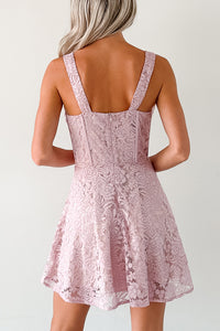 Dangerously Sweet Lace Corset Style Mini Dress (Pink) - NanaMacs