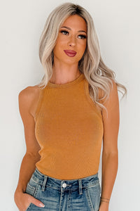 Everyday Escape Signature 8 Ribbed Tank Top (Camel) - NanaMacs