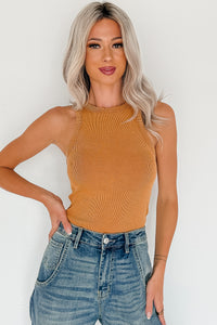 Everyday Escape Signature 8 Ribbed Tank Top (Camel) - NanaMacs