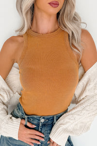 Everyday Escape Signature 8 Ribbed Tank Top (Camel) - NanaMacs