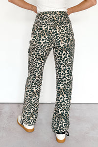 Calista High Rise Straight Leg Saige Denim Jeans (Leopard) - NanaMacs