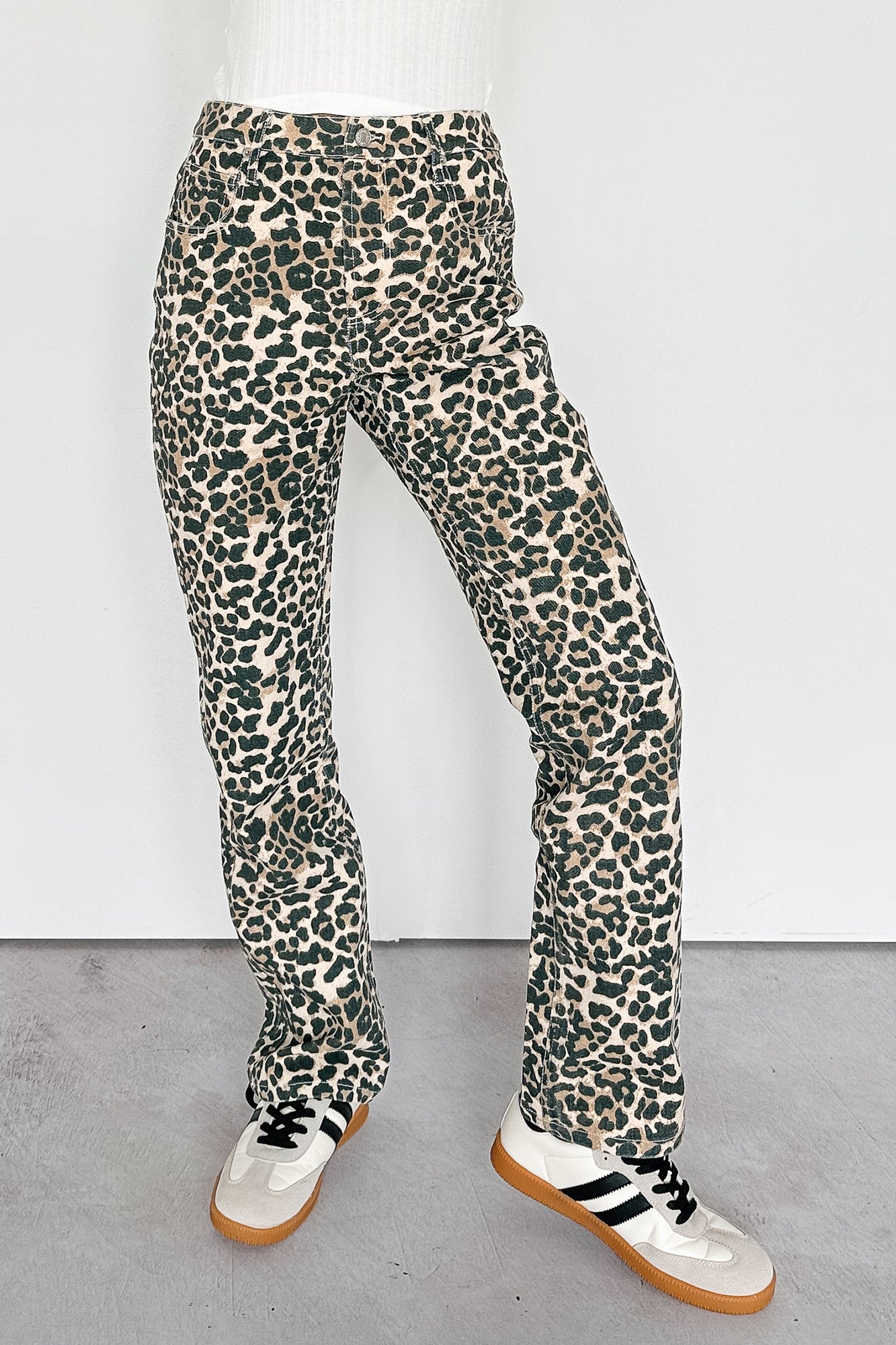 Calista High Rise Straight Leg Saige Denim Jeans (Leopard) · NanaMacs