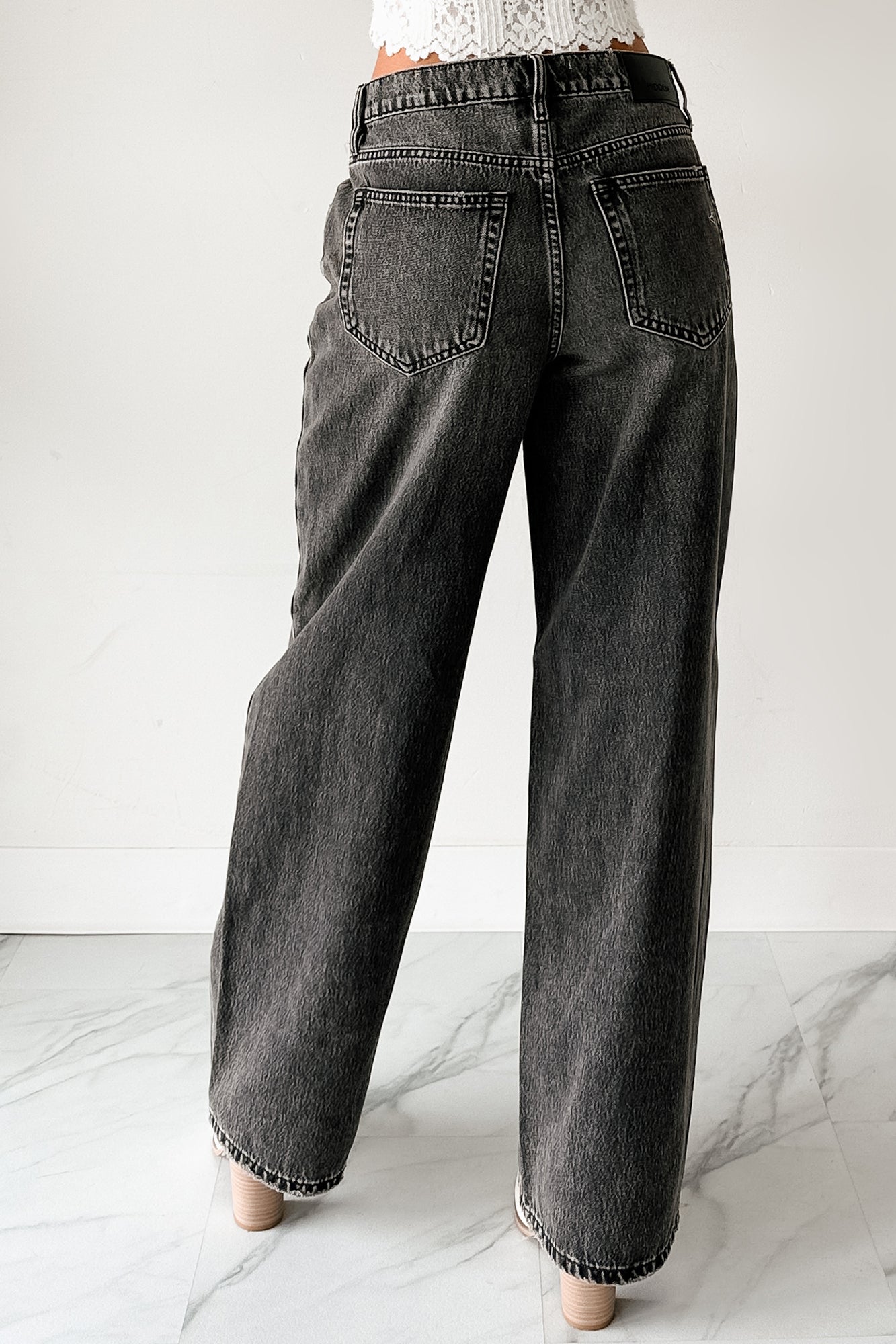 Julio High Rise Baggy Hidden Brand Jeans (Grey) - NanaMacs