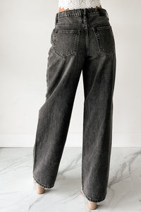 Julio High Rise Baggy Hidden Brand Jeans (Grey) - NanaMacs